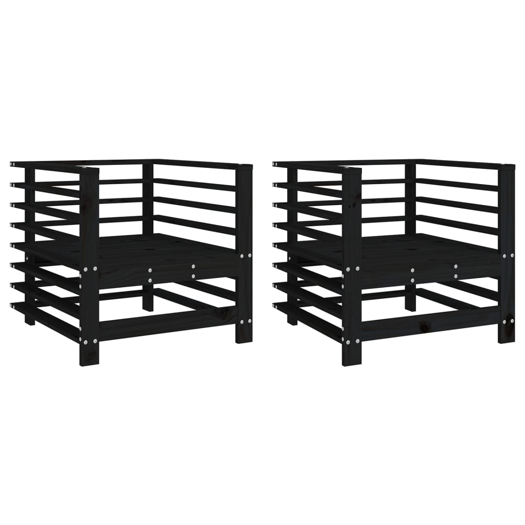 Hagestoler 2 stk svart heltre furu