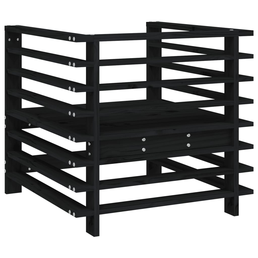 Hagestoler 2 stk svart heltre furu