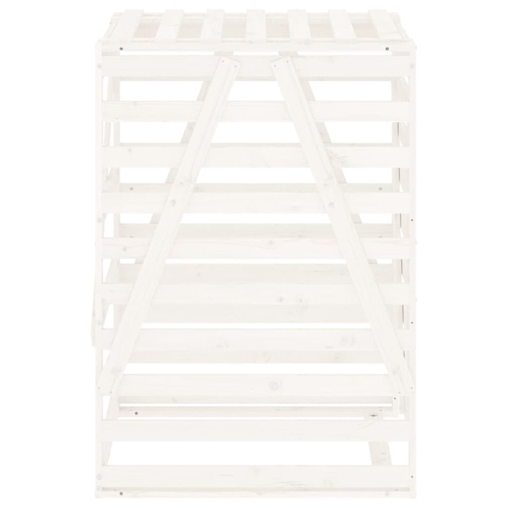 Søppeldunkskur hvit 84x90x128,5 cm heltre furu