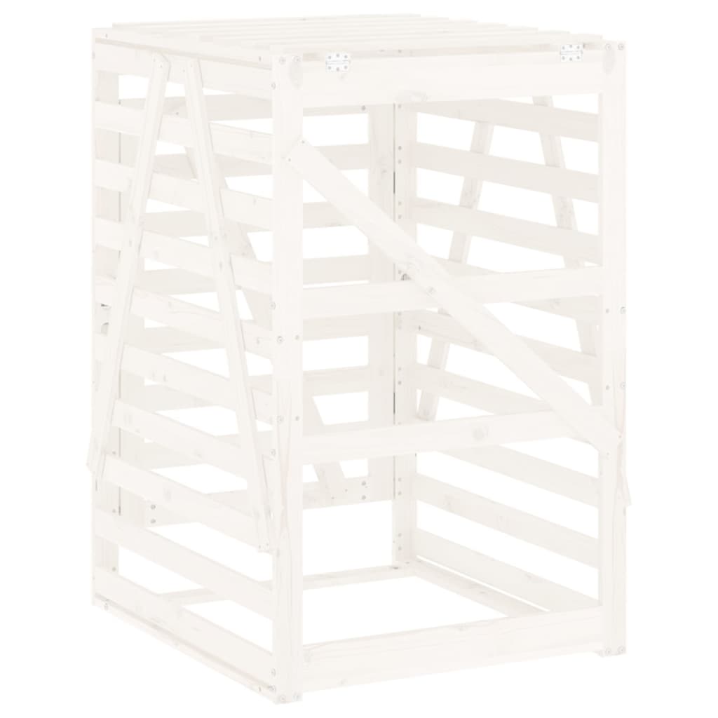 Søppeldunkskur hvit 84x90x128,5 cm heltre furu
