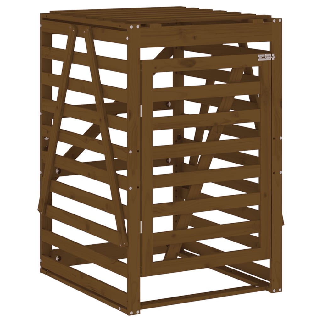 Søppeldunkskur honningbrun 84x90x128,5 cm heltre furu