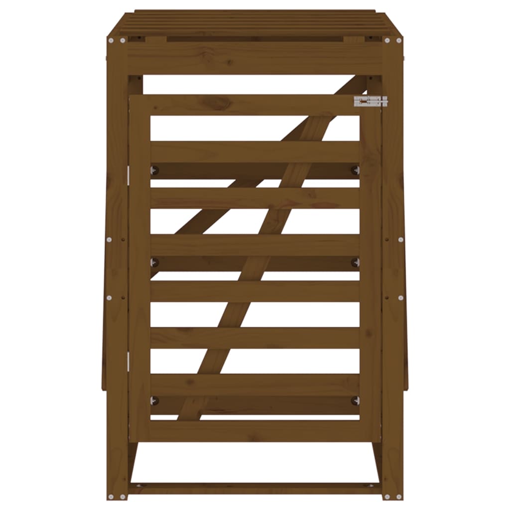 Søppeldunkskur honningbrun 84x90x128,5 cm heltre furu