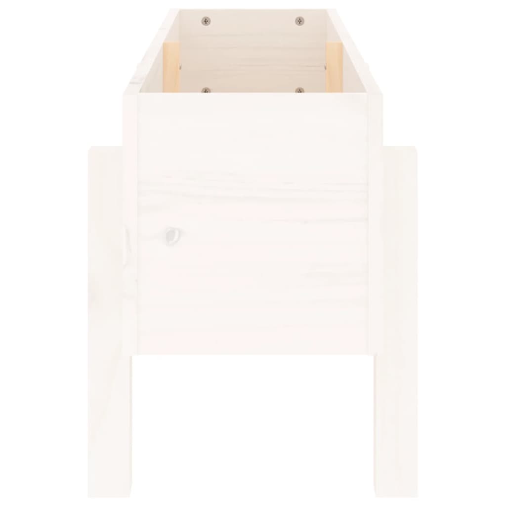 Høybed for hage hvit 101x30x38 cm heltre furu