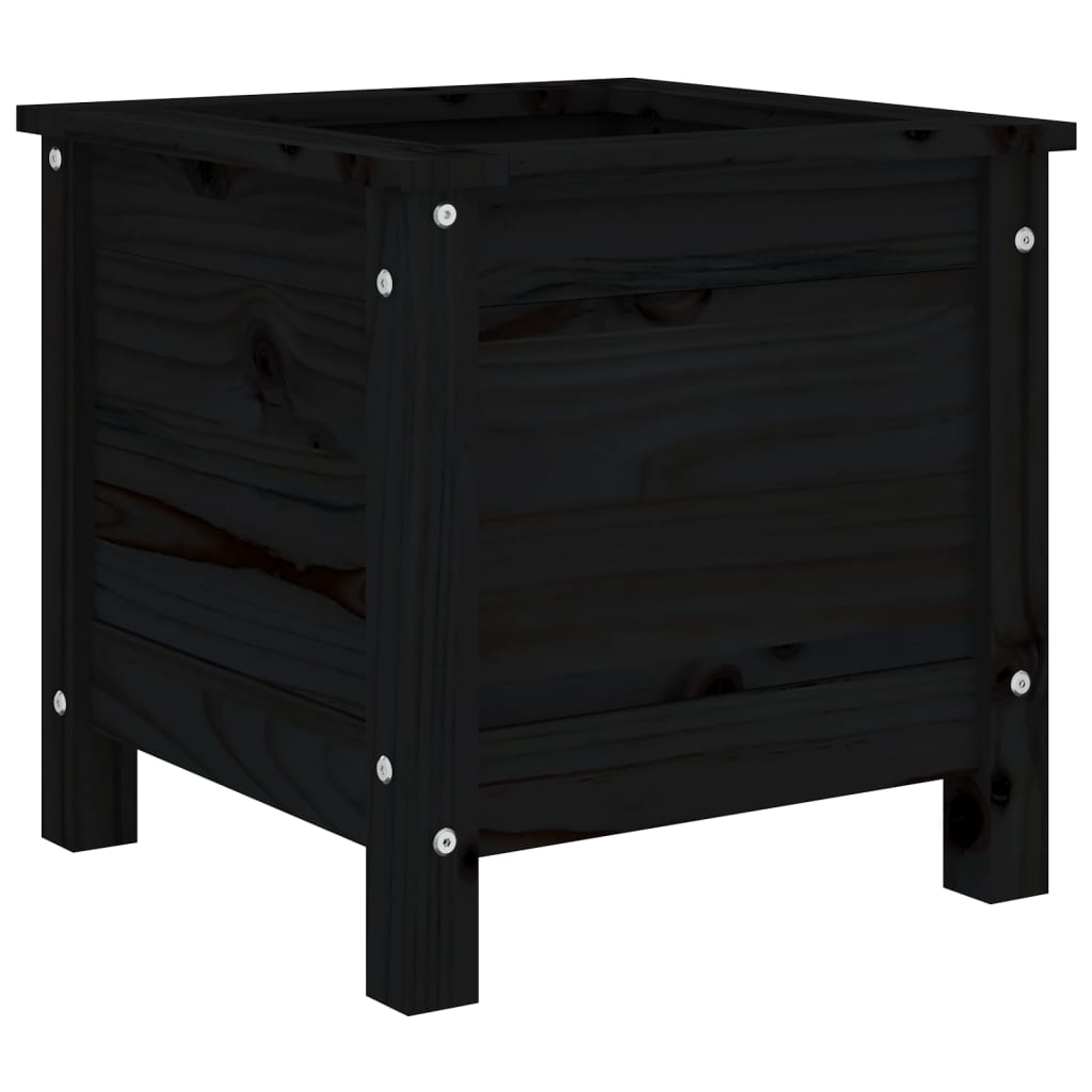 Hageplantekasse svart 40x40x39 cm heltre furu vidaXL