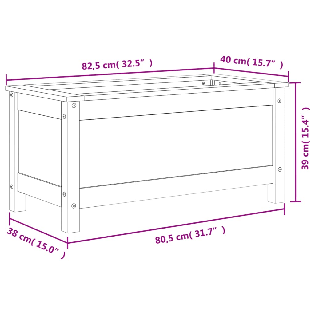 Hageplantekasse 82,5x40x39 cm heltre douglasgran