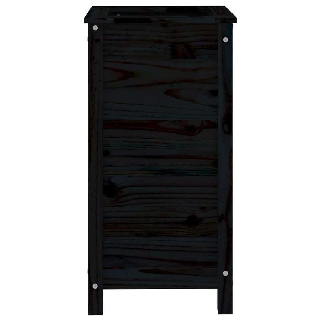Hageplantekasse svart 40x40x78 cm heltre furu