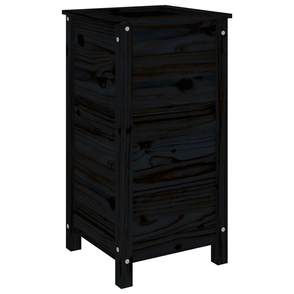 Hageplantekasse svart 40x40x78 cm heltre furu