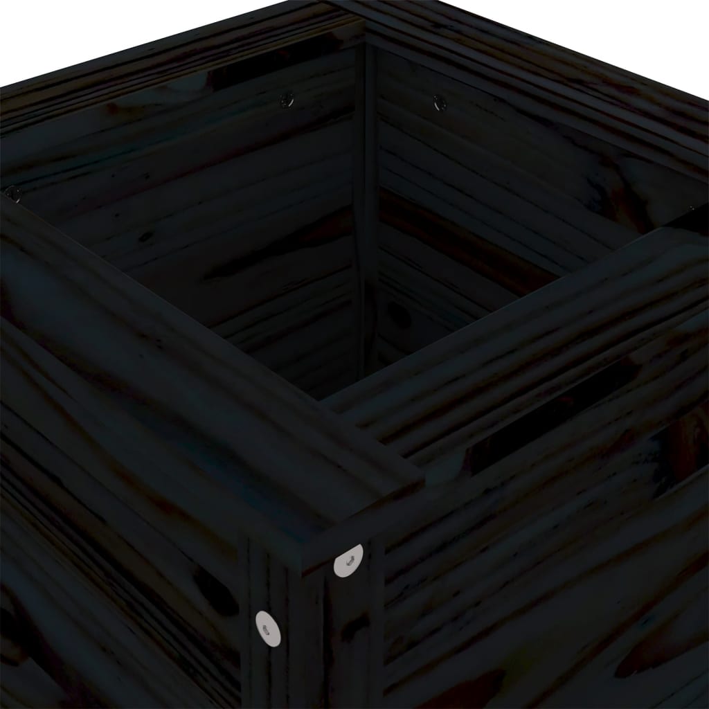 Hageplantekasse svart 40x40x78 cm heltre furu