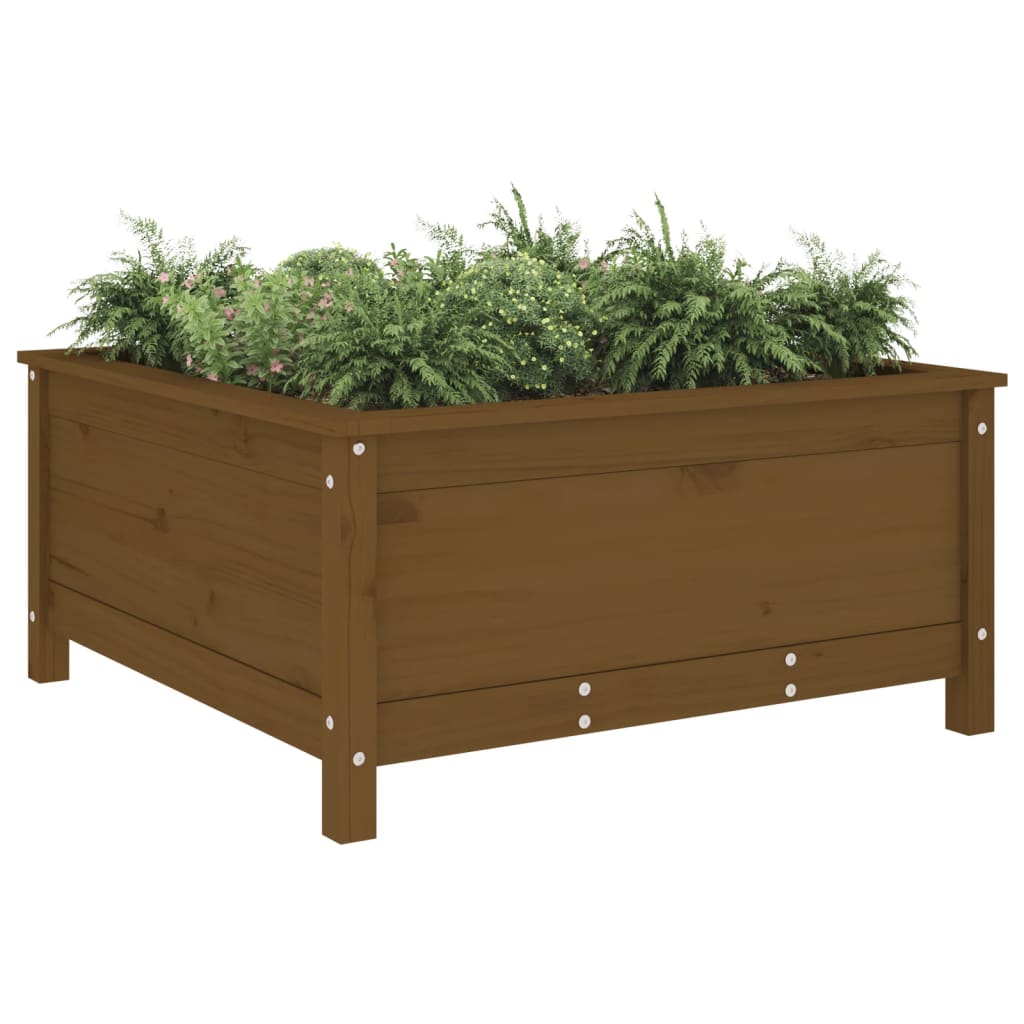 Plantekasse honningbrun 82,5x82,5x39 cm heltre furu