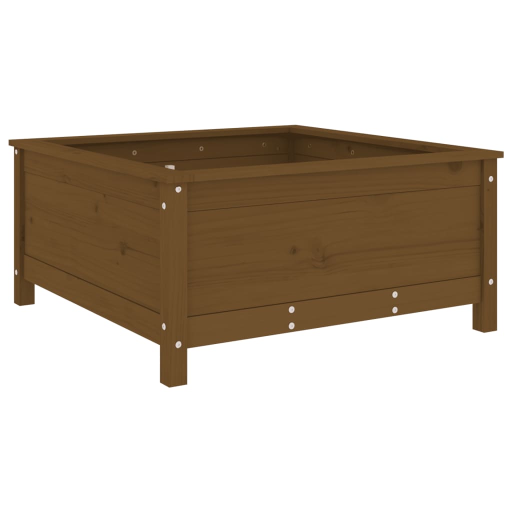 Plantekasse honningbrun 82,5x82,5x39 cm heltre furu