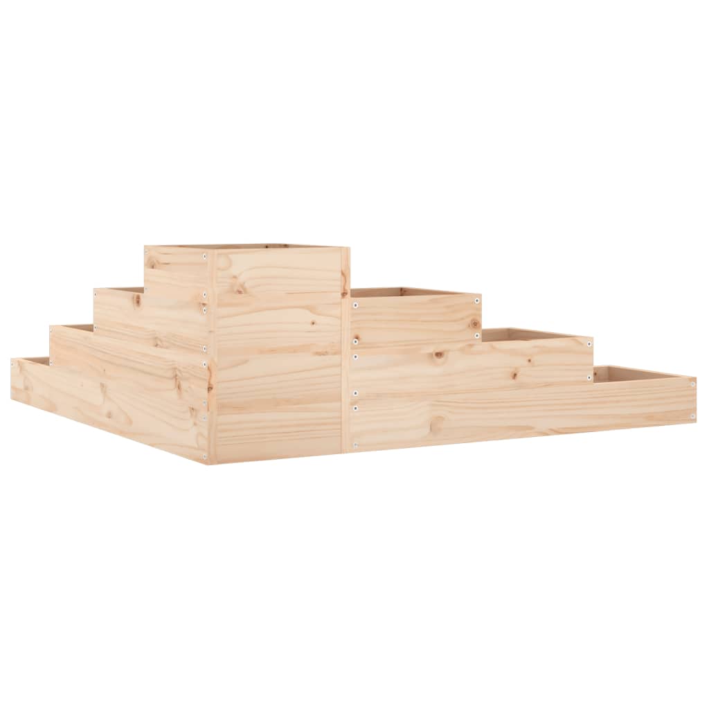 Hagepotte 4-etasjers 106x104,5x36 cm heltre furu