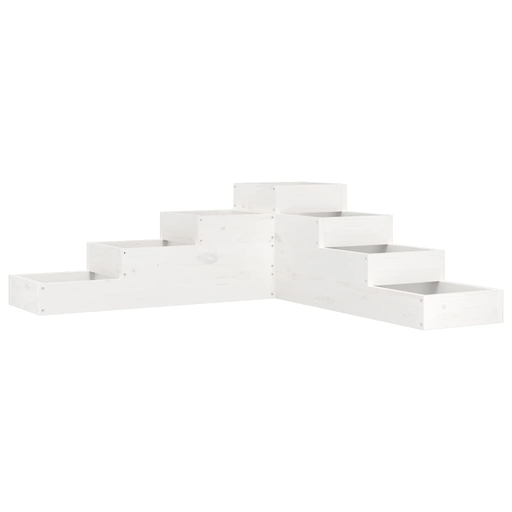 Hageplantekasse 4 etasjer 106x104,5x36 cm hvit heltre furu