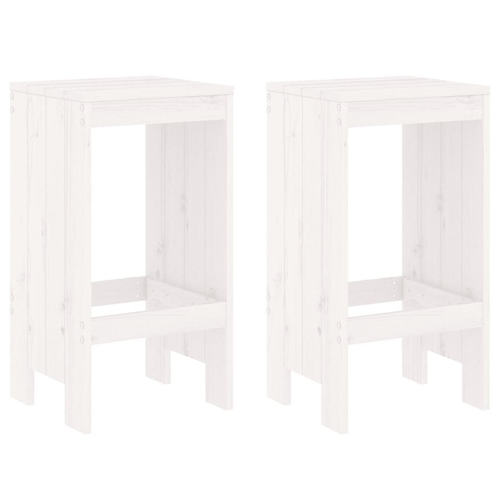 Barkrakker 2 stk hvit 40x36x75 cm heltre furu
