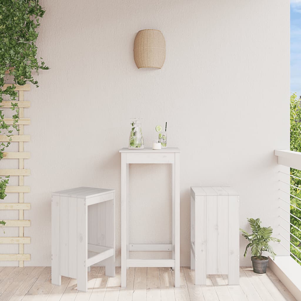 Barkrakker 2 stk hvit 40x36x75 cm heltre furu