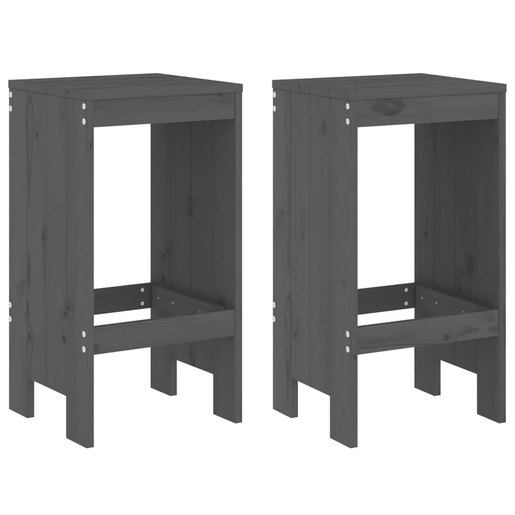 Barkrakker 2 stk grå 40x36x75 cm heltre furu