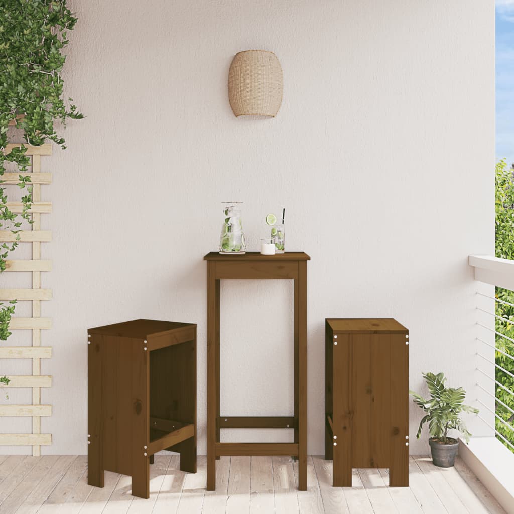 Barkrakker 2 stk honningbrun 40x36x75 cm heltre furu