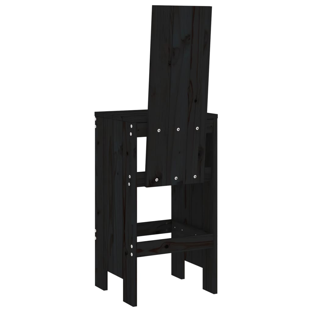 Barkrakker 2 stk svart 40x42x120 cm heltre furu