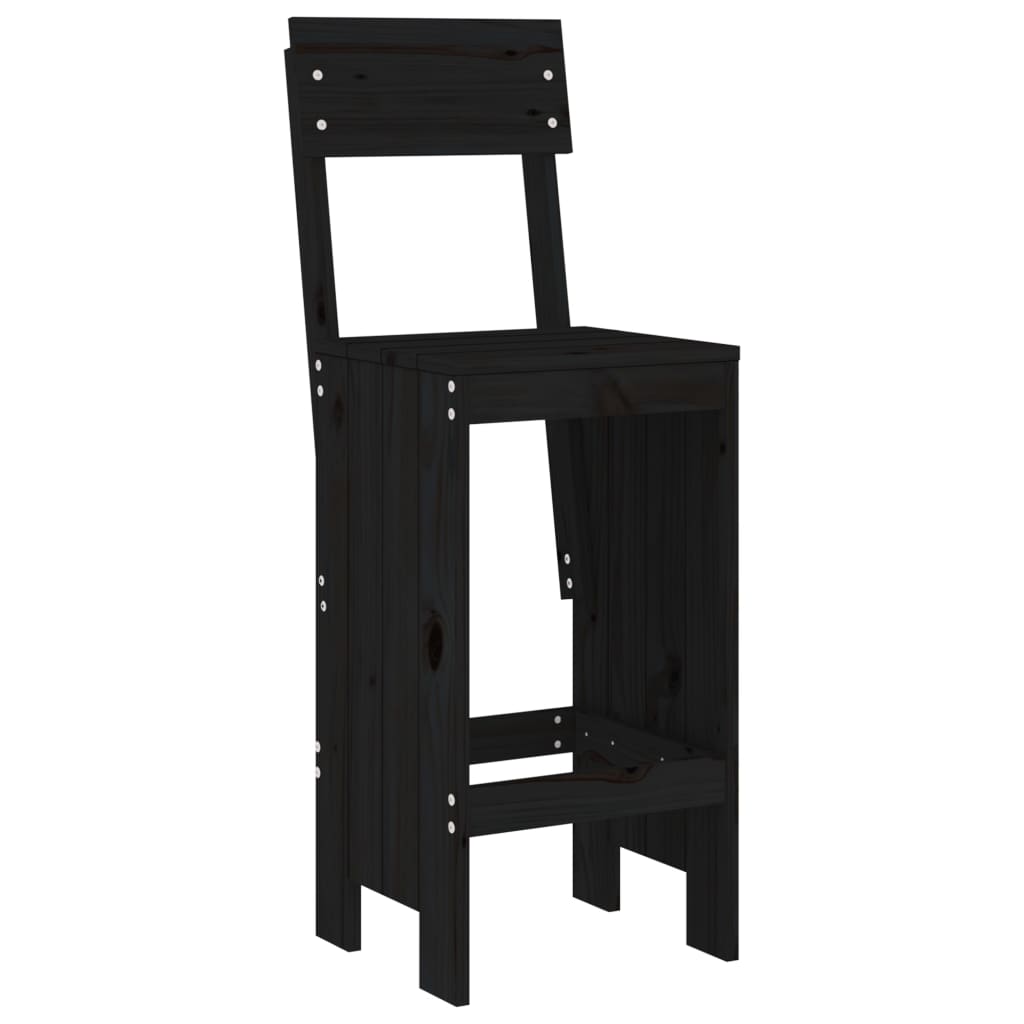 Barkrakker 2 stk svart 40x48,5x115,5 cm heltre furu
