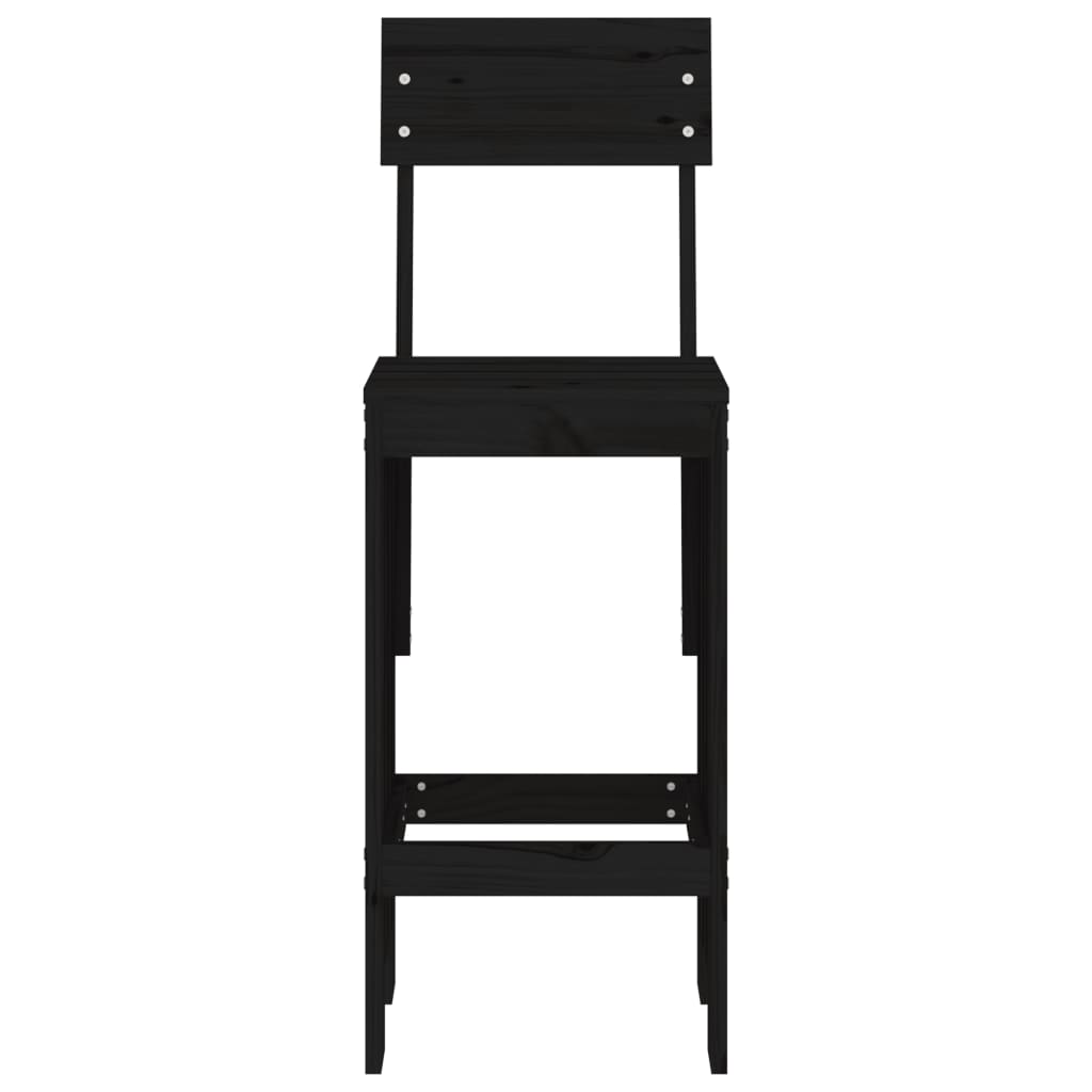 Barkrakker 2 stk svart 40x48,5x115,5 cm heltre furu
