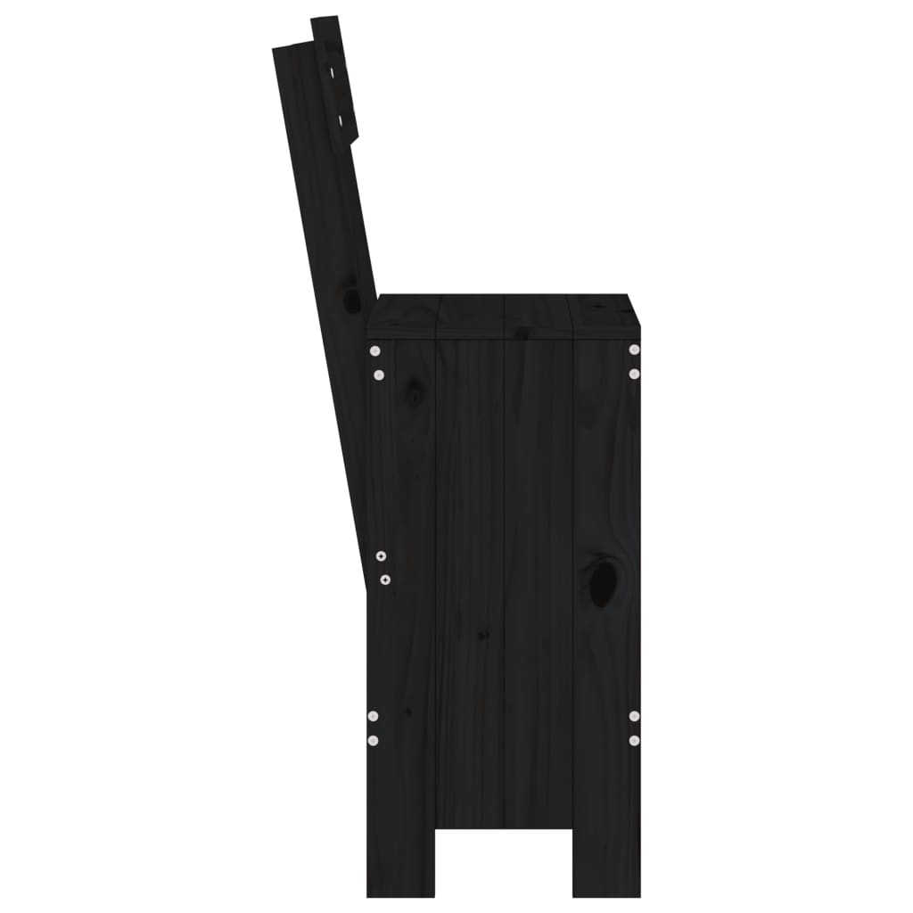 Barkrakker 2 stk svart 40x48,5x115,5 cm heltre furu