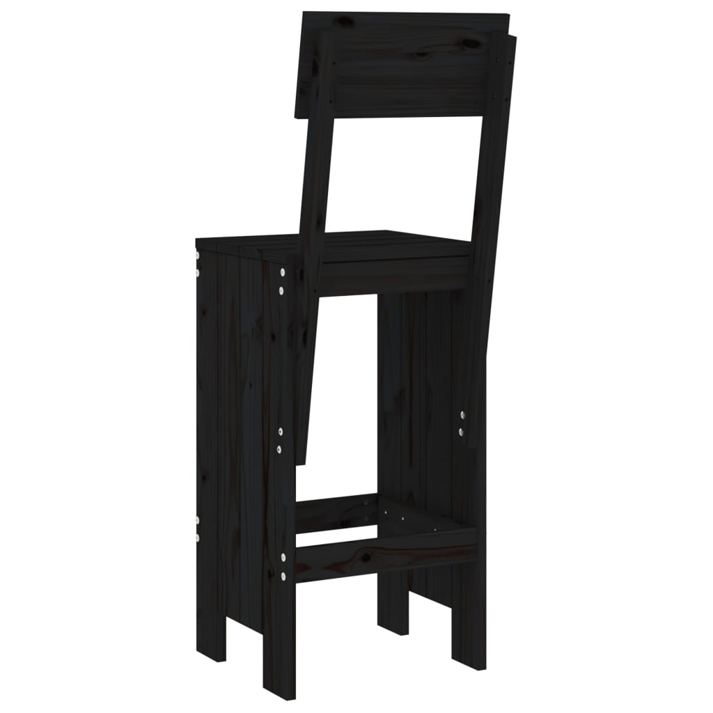 Barkrakker 2 stk svart 40x48,5x115,5 cm heltre furu
