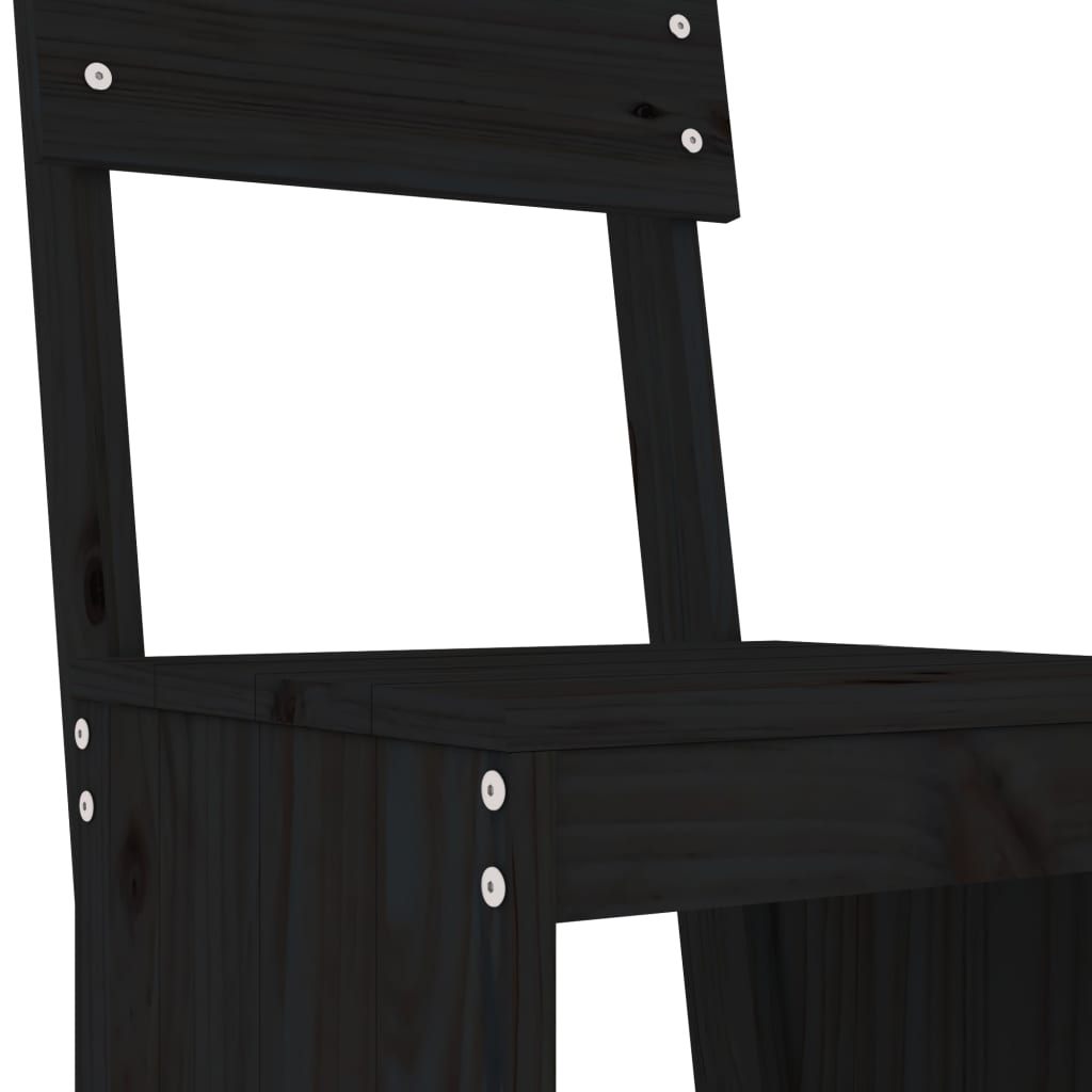 Barkrakker 2 stk svart 40x48,5x115,5 cm heltre furu