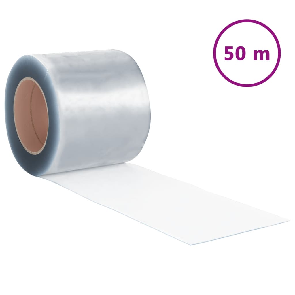 Dørgardin gjennomsiktig 200 mm x 1,6 mm 50 m PVC vidaXL
