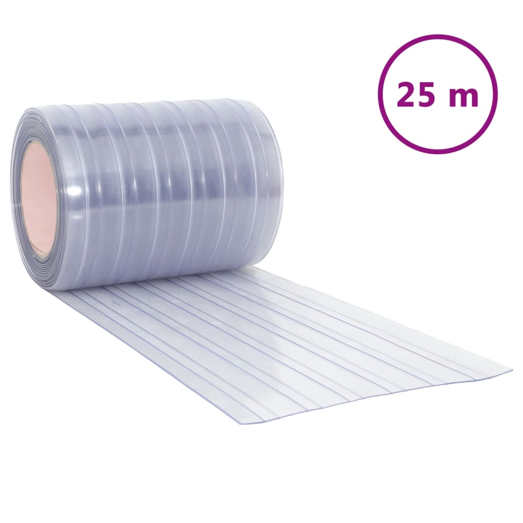 Dørgardin gjennomsiktig 300 mm x 2,6 mm 25 m PVC vidaXL