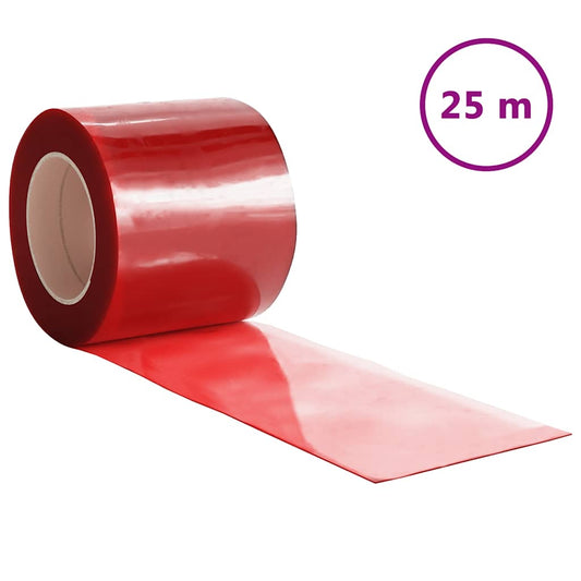 Dørgardin rød 200 mmx1,6 mm 25 m PVC vidaXL