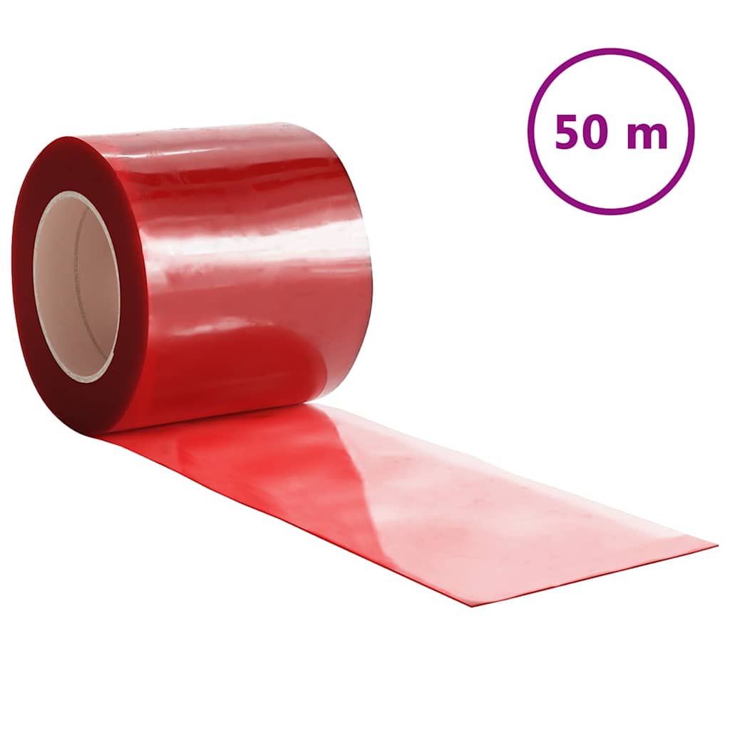 Dørgardin rød 200 mm x 1,6 mm 50 m PVC vidaXL