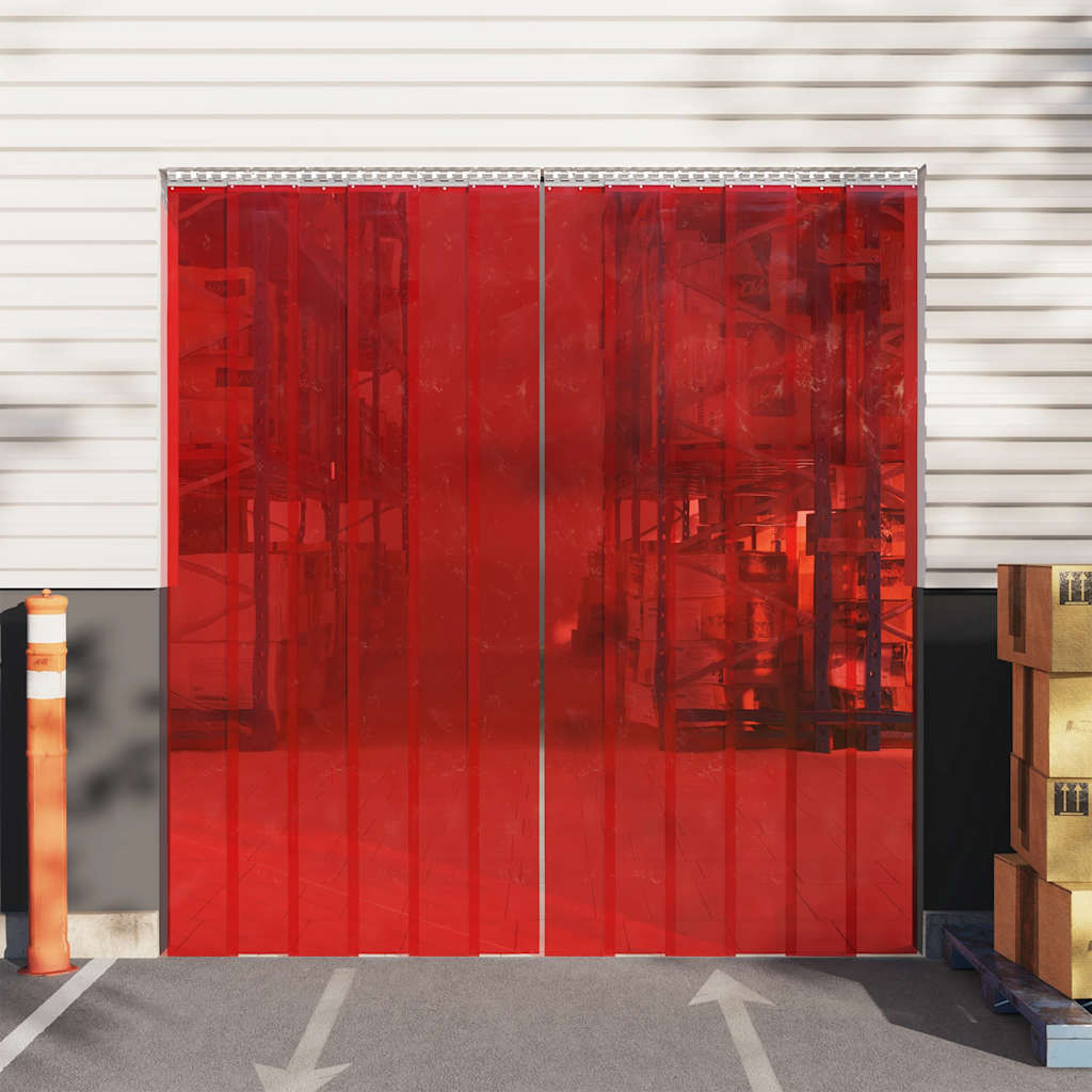 Dørgardin rød 200 mm x 1,6 mm 50 m PVC vidaXL