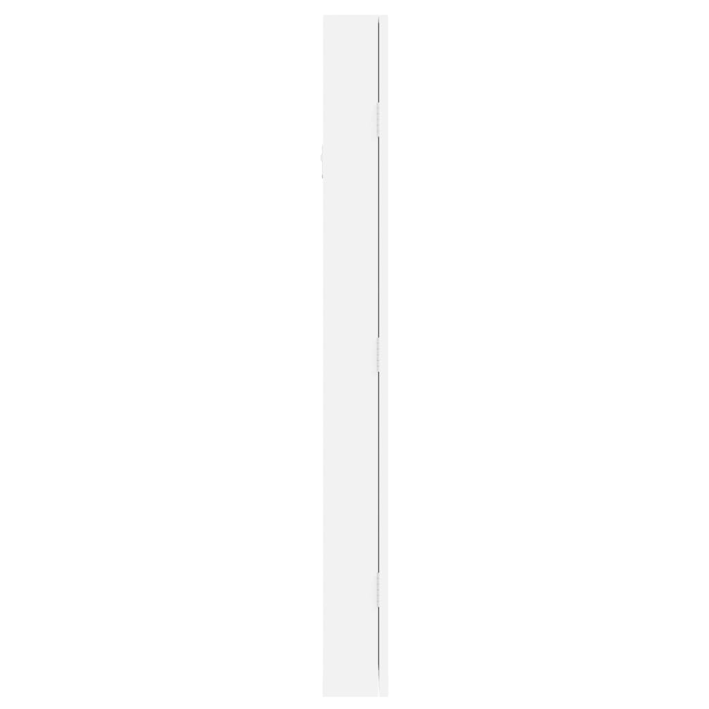 Vegghengt smykkeskap med speil hvit 30x8,5x90 cm