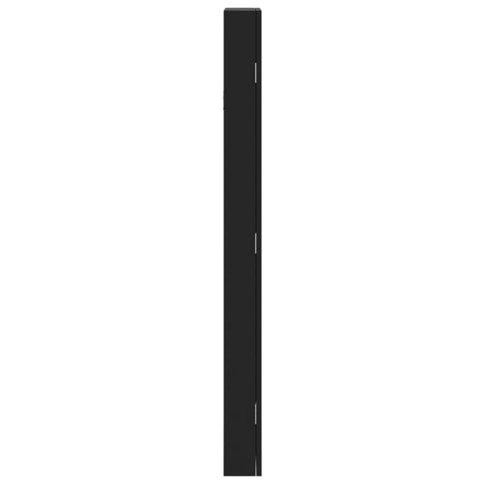 Vegghengt smykkeskap med speil svart 30x8,5x106 cm