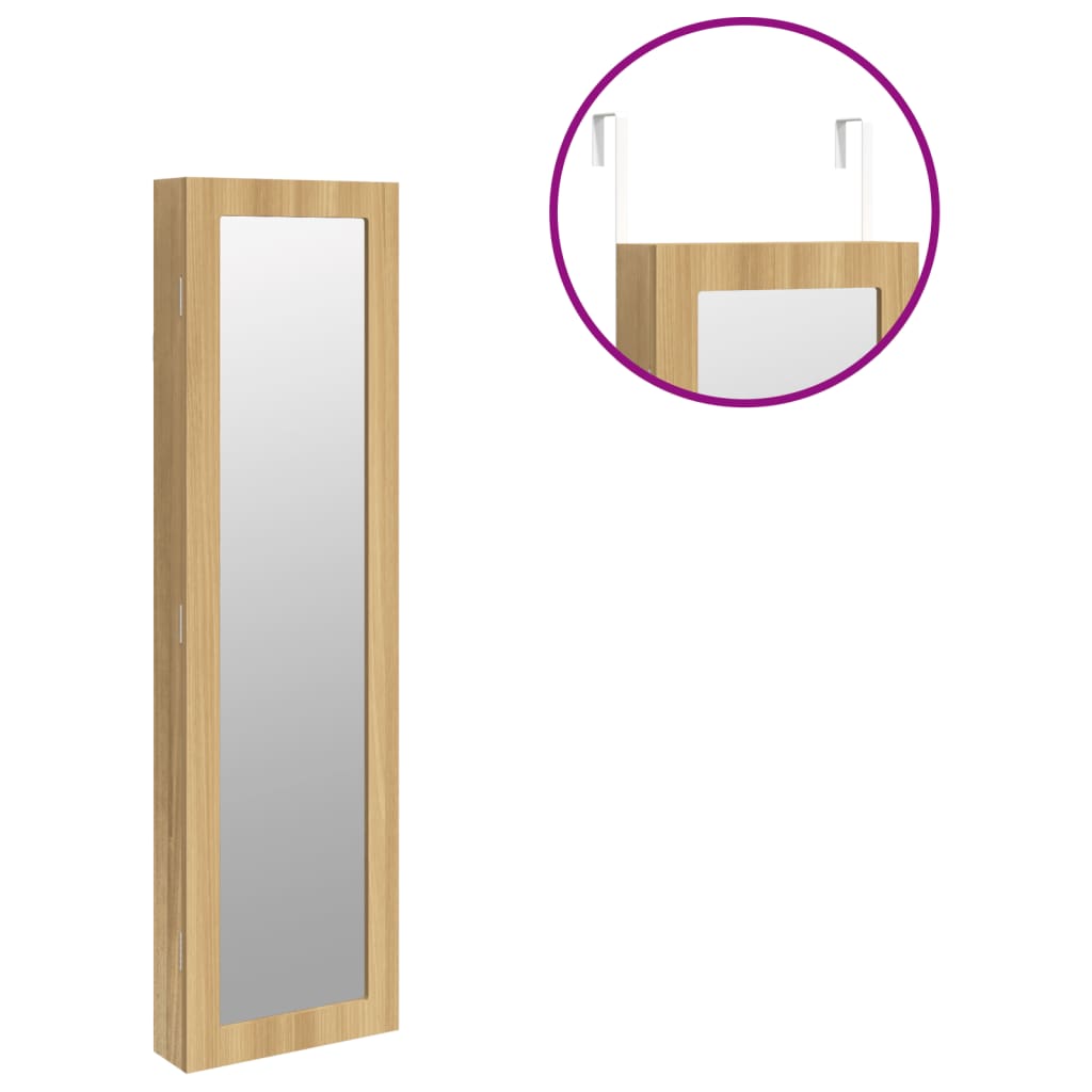 Vegghengt smykkeskap med speil 30x8,5x106 cm