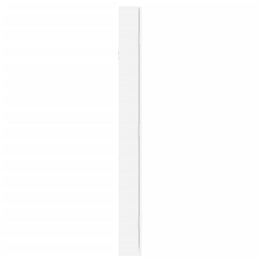 Vegghengt smykkeskap med speil hvit 37,5x10x106 cm