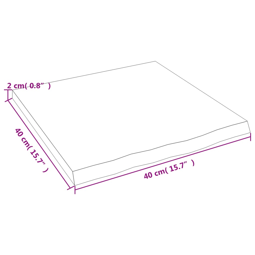 Vegghylle 40x40x2 cm ubehandlet heltre eik