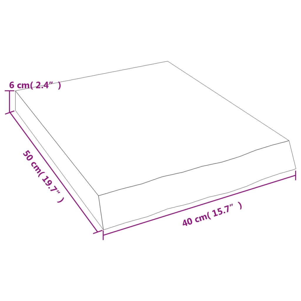 Vegghylle 40x50x(2-6) cm ubehandlet heltre eik