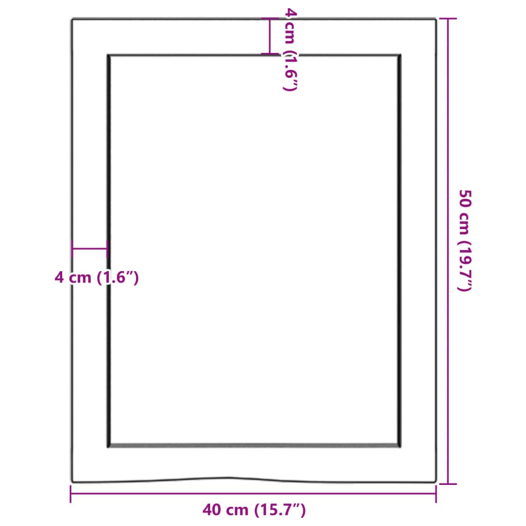 Vegghylle 40x50x(2-6) cm ubehandlet heltre eik