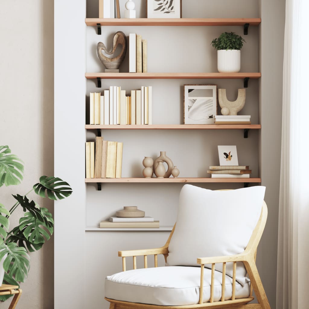 Vegghylle 80x20x2 cm ubehandlet heltre eik vidaXL
