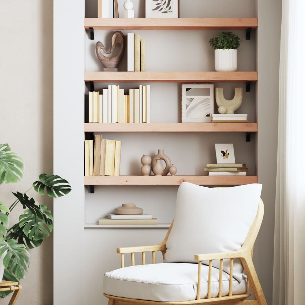 Vegghylle 80x20x6 cm ubehandlet heltre eik vidaXL