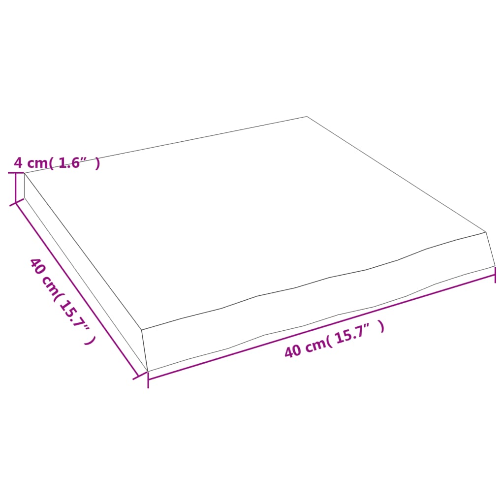 Vegghylle lysebrun 40x40x(2-4) cm behandlet heltre eik