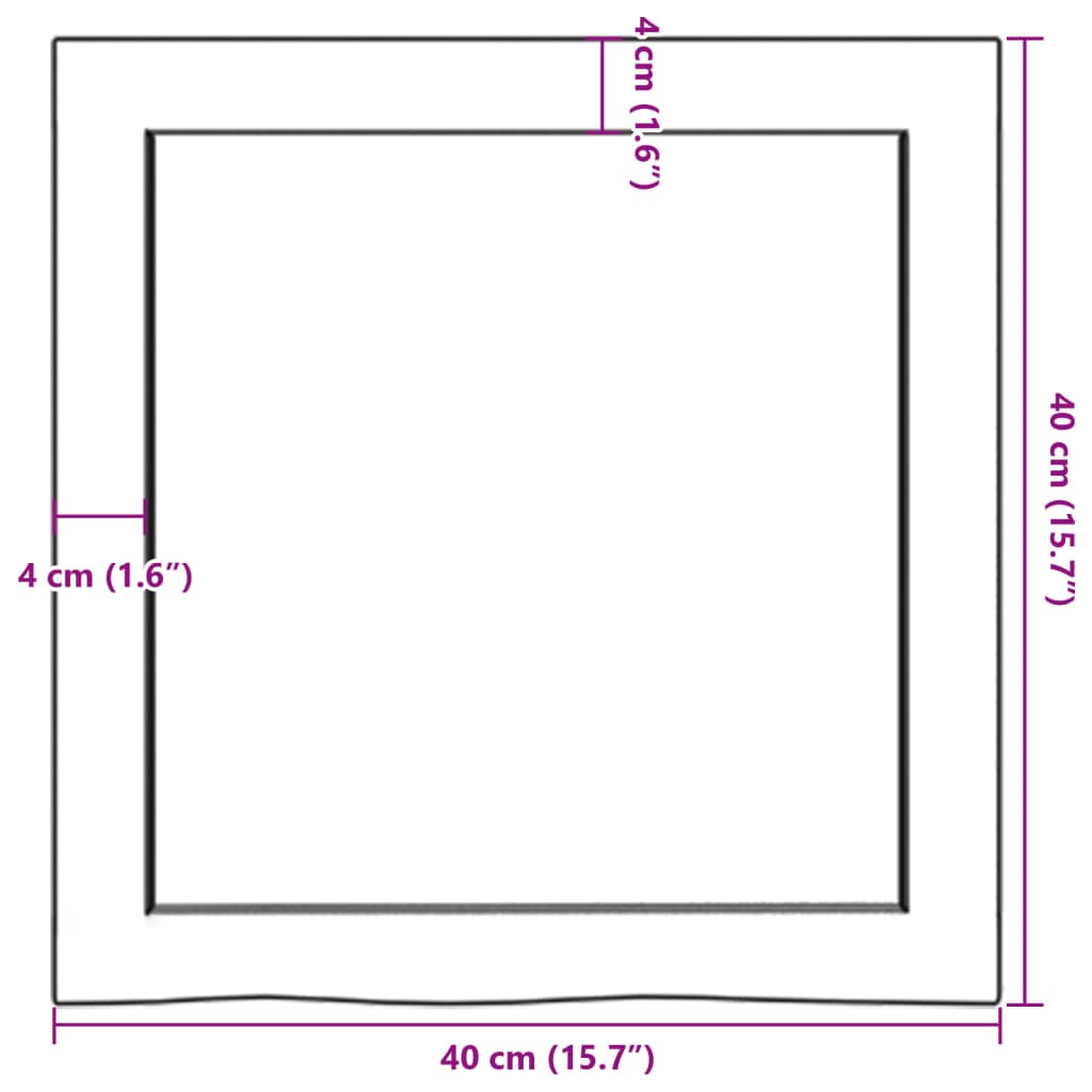 Vegghylle lysebrun 40x40x(2-6) cm behandlet heltre eik