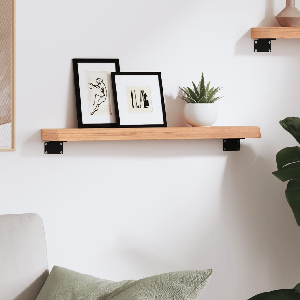 Vegghylle lysebrun 60x10x4 cm behandlet heltre eik