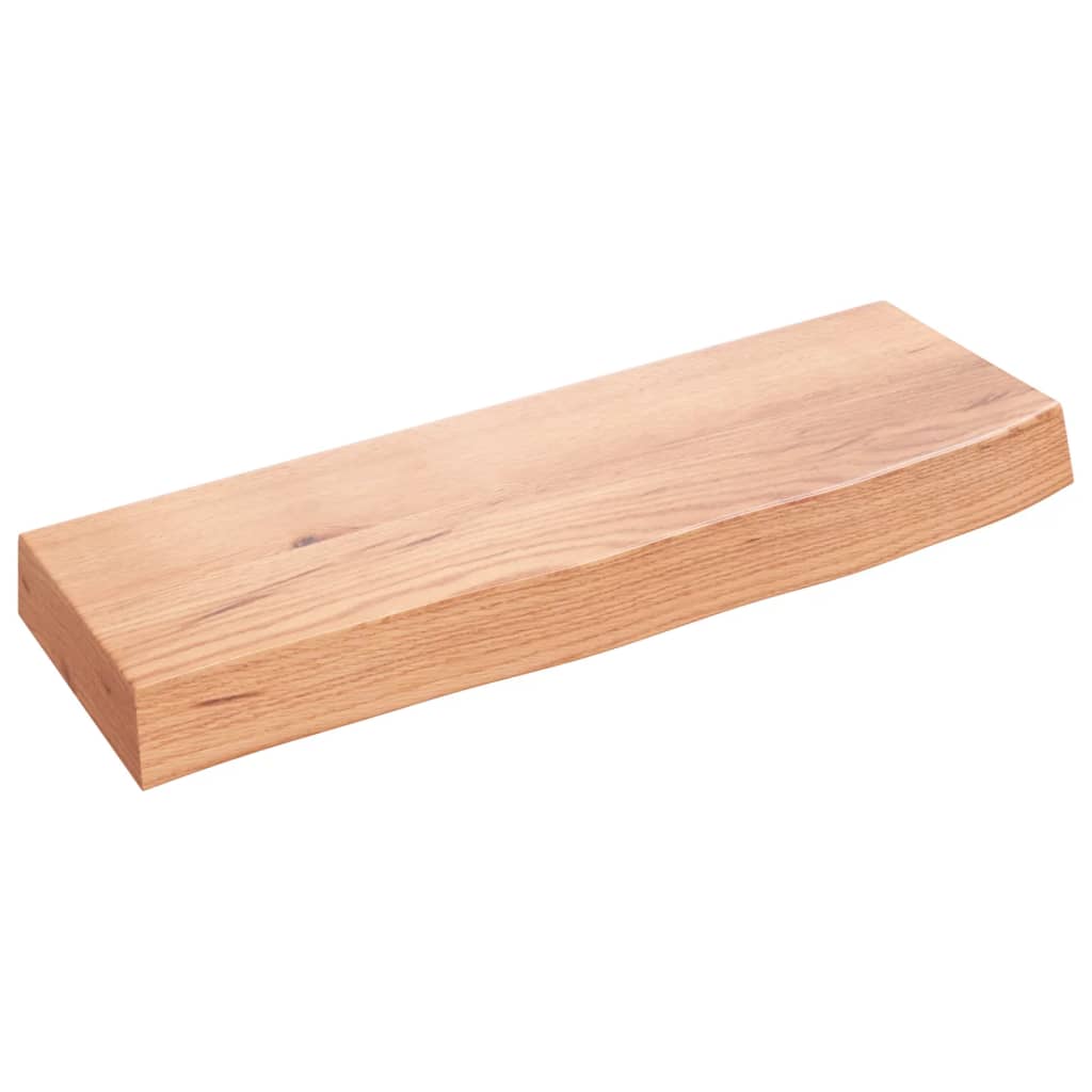 Vegghylle lysebrun 60x20x6 cm behandlet heltre eik