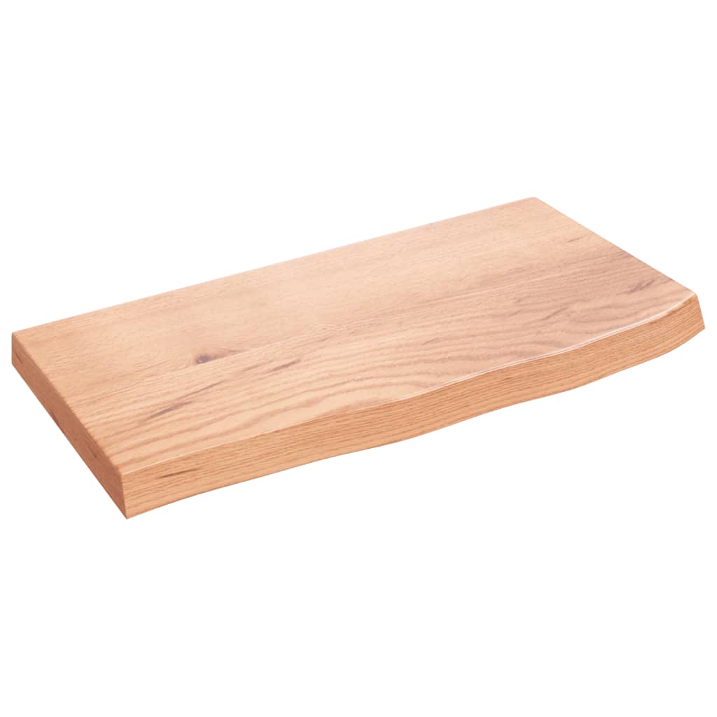Vegghylle lysebrun 60x30x(2-4) cm behandlet heltre eik