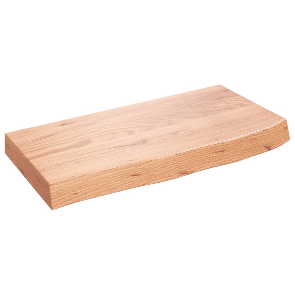 Vegghylle lysebrun 60x30x(2-6) cm behandlet heltre eik