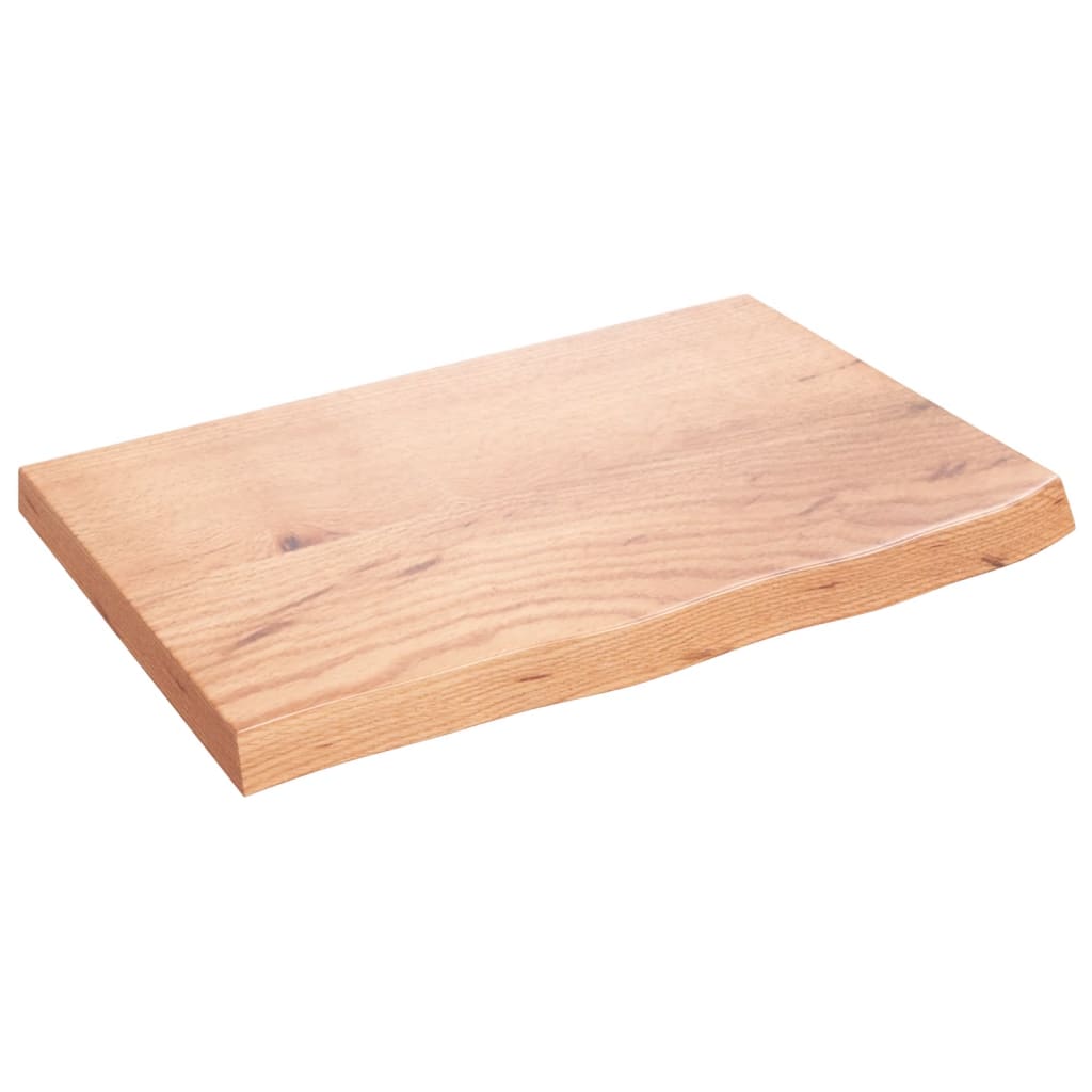 Vegghylle lysebrun 60x40x(2-4) cm behandlet heltre eik