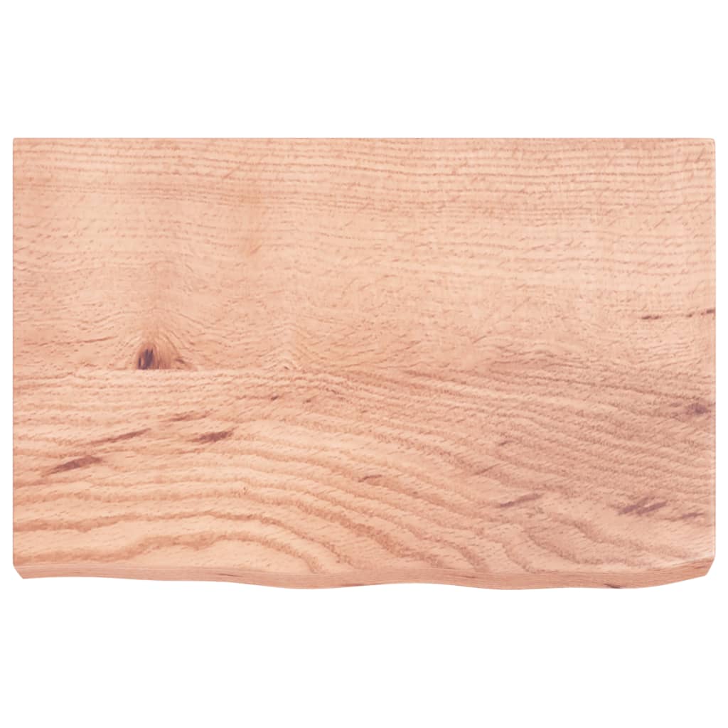 Vegghylle lysebrun 60x40x(2-6) cm behandlet heltre eik