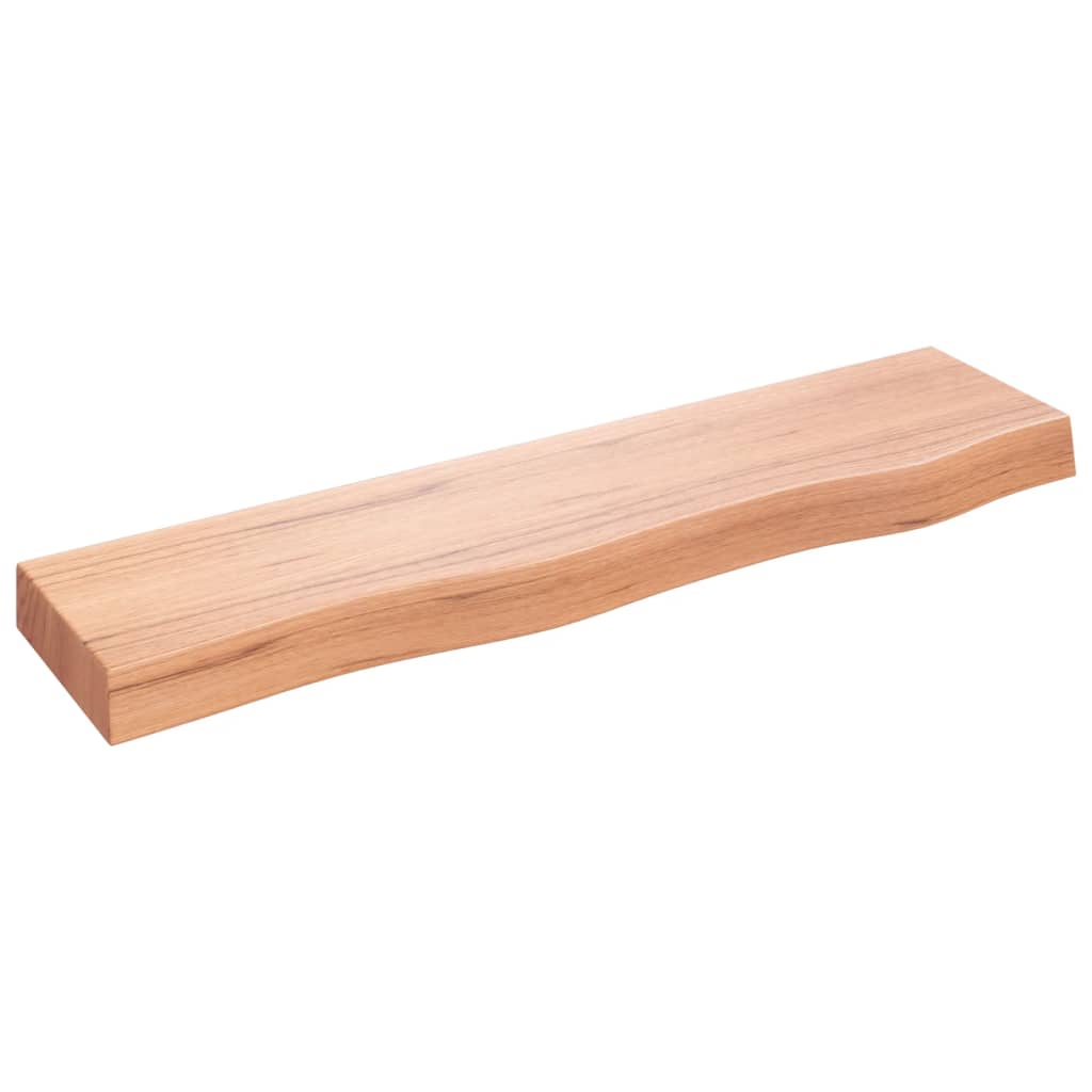 Vegghylle lysebrun 80x20x6 cm behandlet heltre eik