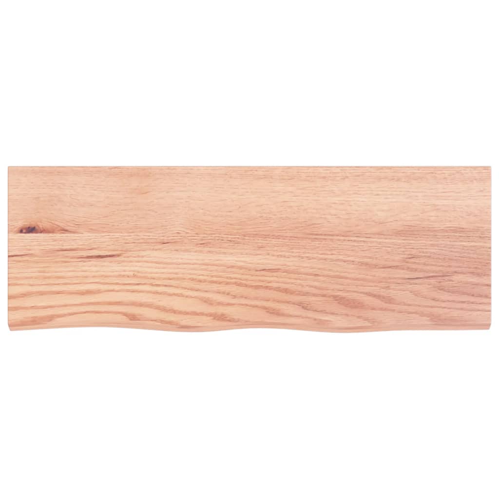 Vegghylle lysebrun 80x30x(2-6) cm behandlet heltre eik